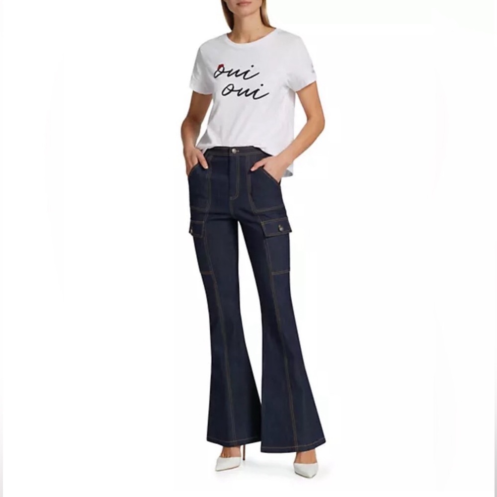 Cinq a Sept - The Maurice Dark Blue Flare Cargo Jeans